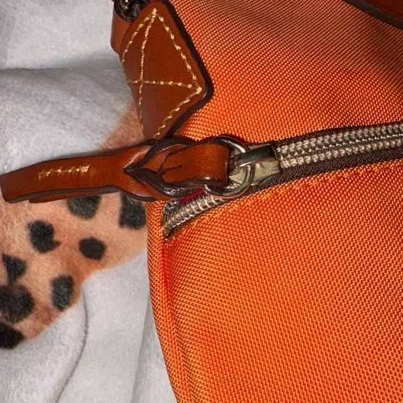 Dooney and Burke NWOT Orange Crossbody Shoulder Bag with Front Zip Pocket - Picture 8 of 9